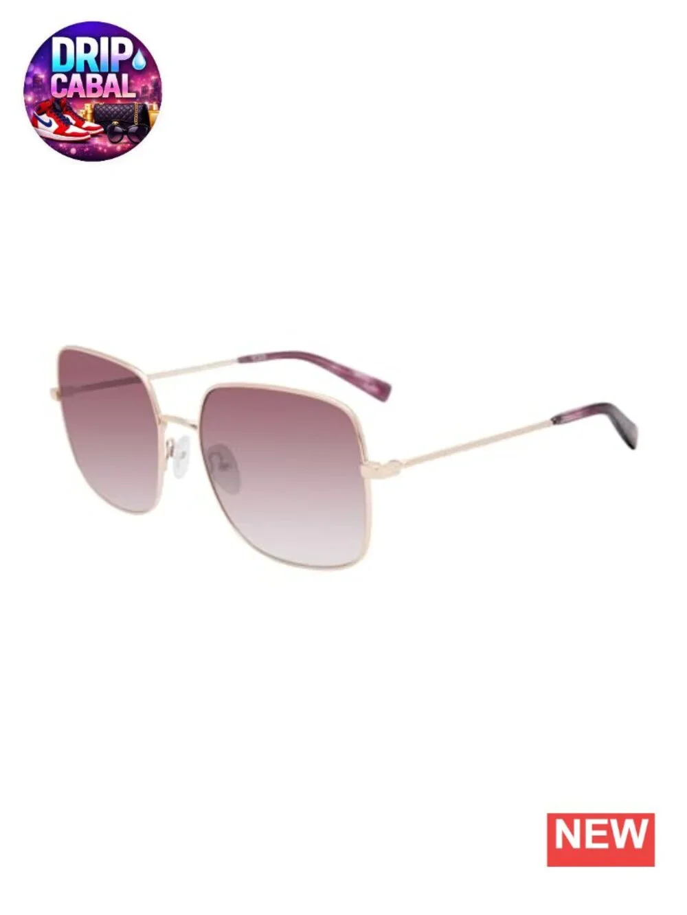 Women's Square Sunglasses with UV Protection - Adjustable Nose Pads - Stainless